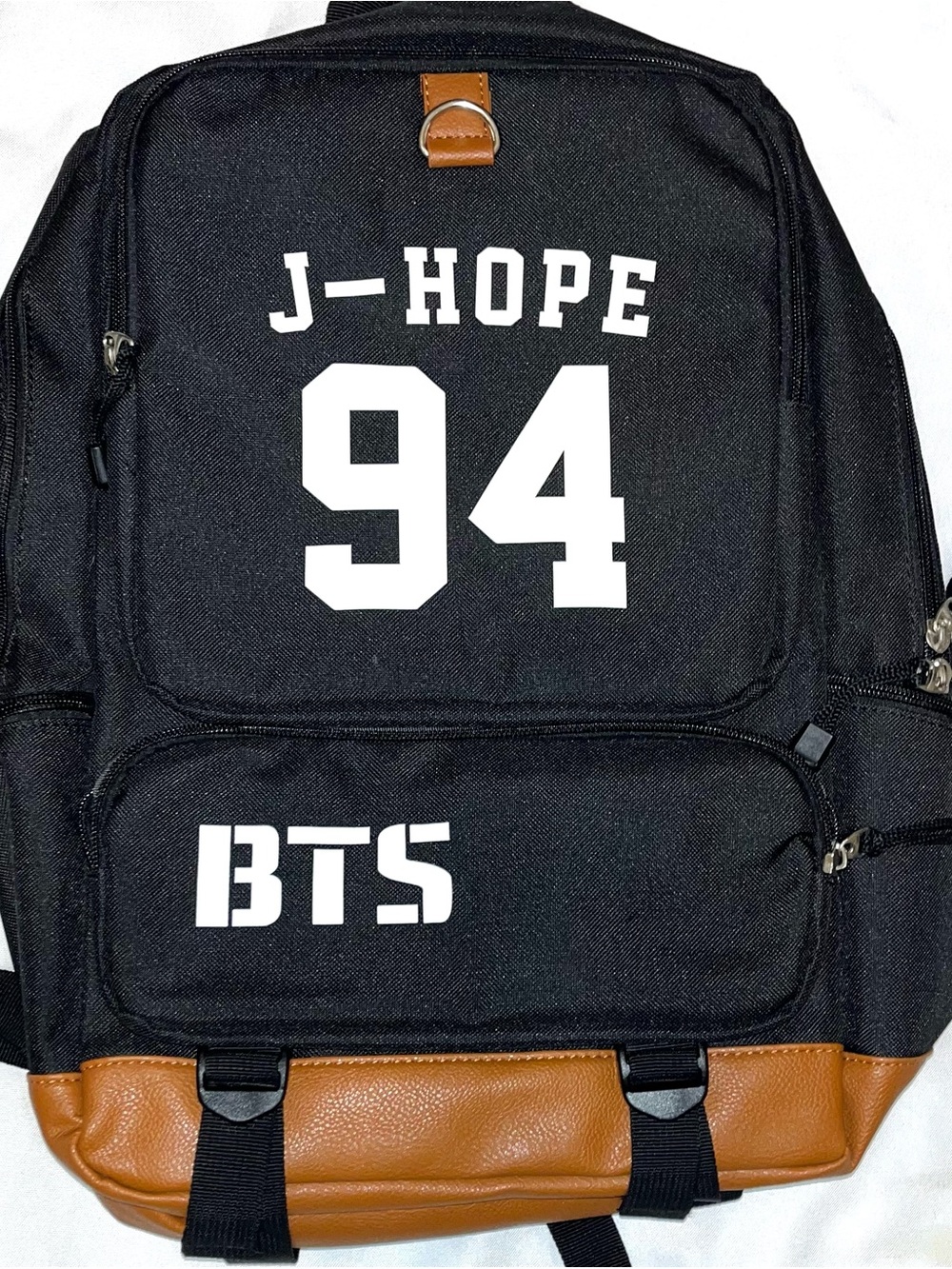 Black J-HOPE 94 BTS back pack with pencil pouch